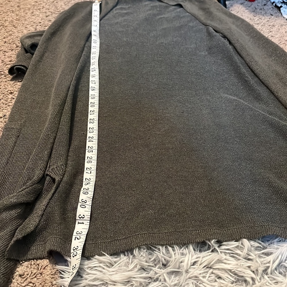 J.Jill linen blend longline lightweight front pockets split hems cardigan - Picture 13 of 16